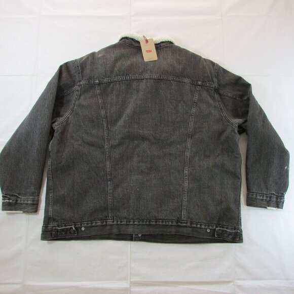 Levi's Men's Relaxed Fit Sherpa Lined Denim Trucker Jacket - Salt Lake - Picture 3 of 5